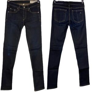 Rag & Bone Mid Rise Skinny Jean Harrow Dark Blue Wash 24